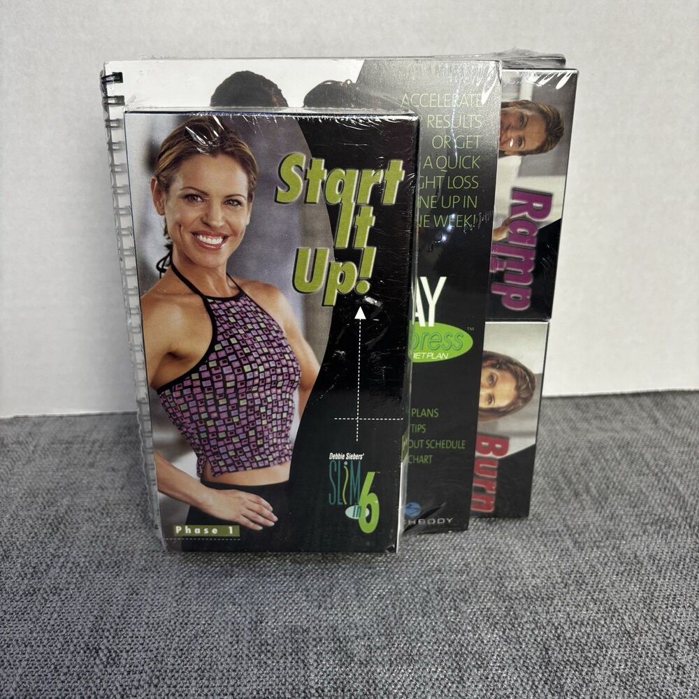 Slim In 6 Debbie Siebers  VHS Set Of 5 Video Workouts With Diet Plan Sealed